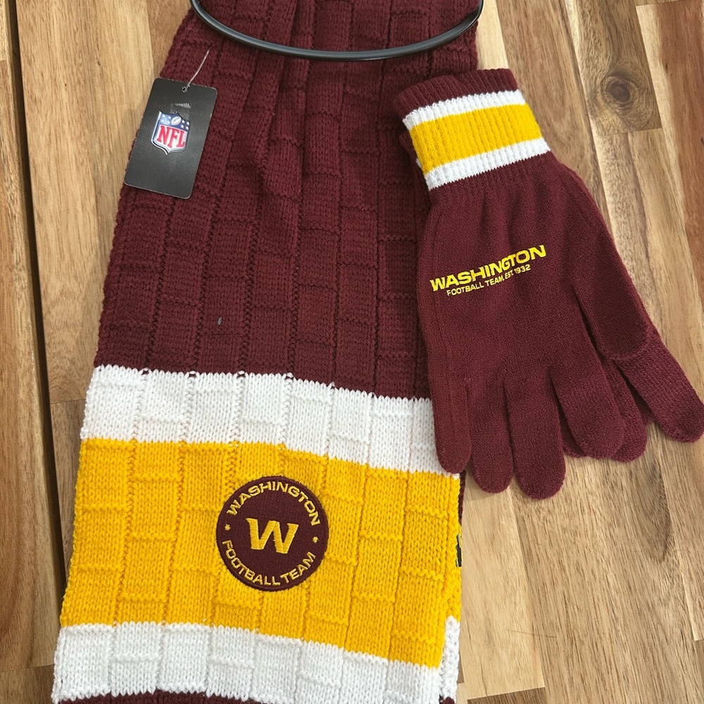 NFL Washington Team Yellow and White Knit Scarf